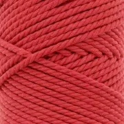 Bobine de cordon en coton pour macramé 3 mm - Rouge x50m