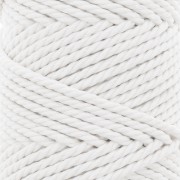 Bobine de cordon en coton pour macramé 3 mm - Blanc x50m
