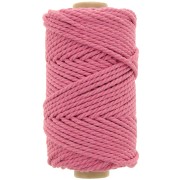 Bobine de cordon en coton pour macramé 3 mm - Vieux rose x50m|raw }}
