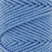 Bobine de cordon en coton pour macramé 3 mm - Bleu clair x50m