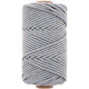 Bobine de cordon en coton pour macramé 3 mm - Gris clair x50m