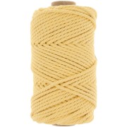 Bobine de cordon en coton pour macramé 3 mm - Jaune pâle x50m
