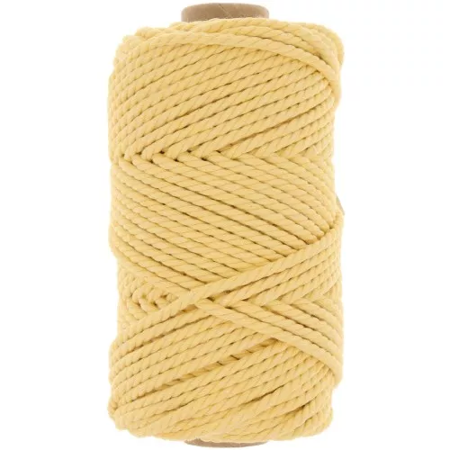 Bobine de cordon en coton pour macramé 3 mm - Jaune pâle x50m