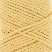 Bobine de cordon en coton pour macramé 3 mm - Jaune pâle x50m