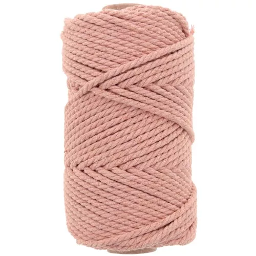Bobine de cordon en coton pour macramé 3 mm - Blush x50m