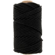 Bobine de cordon en coton pour macramé 3 mm - Noir x50m|raw }}