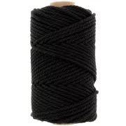 Noir - Bobine de cordon en coton pour macramé 3 mm - Noir x50m Bobine de cordon en coton pour macramé 3 mm - Noir x50m