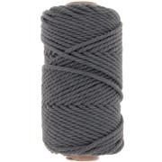 Bobine de cordon en coton pour macramé 3 mm - Gris foncé x50m|raw }}