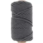 Gris Foncé - Bobine de cordon en coton pour macramé 3 mm - Gris foncé x50m Bobine de cordon en coton pour macramé 3 mm - Gris foncé x50m