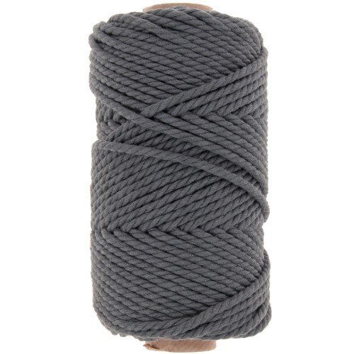 Bobine de cordon en coton pour macramé 3 mm - Gris foncé x50m