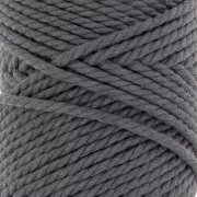 Bobine de cordon en coton pour macramé 3 mm - Gris foncé x50m
