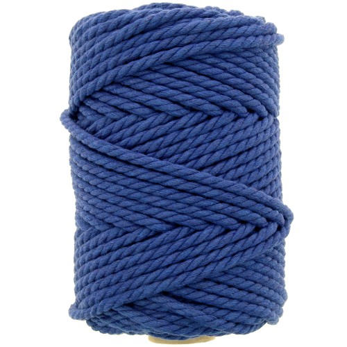Bobine de cordon en coton pour macramé 5 mm - Bleu nuit x50m
