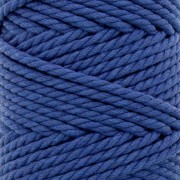 Bobine de cordon en coton pour macramé 5 mm - Bleu nuit x50m