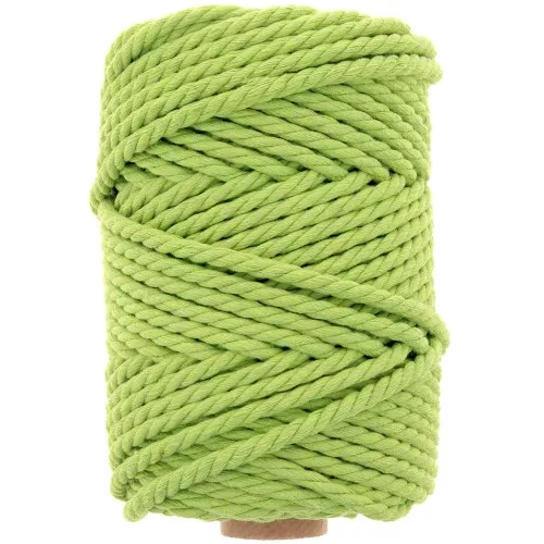 Bobine de cordon en coton pour macramé 5 mm - Vert menthe x50m