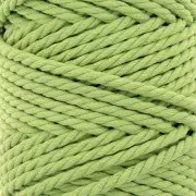 Bobine de cordon en coton pour macramé 5 mm - Vert menthe x50m