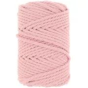 Bobine de cordon en coton pour macramé 5 mm - Rose layette x50m