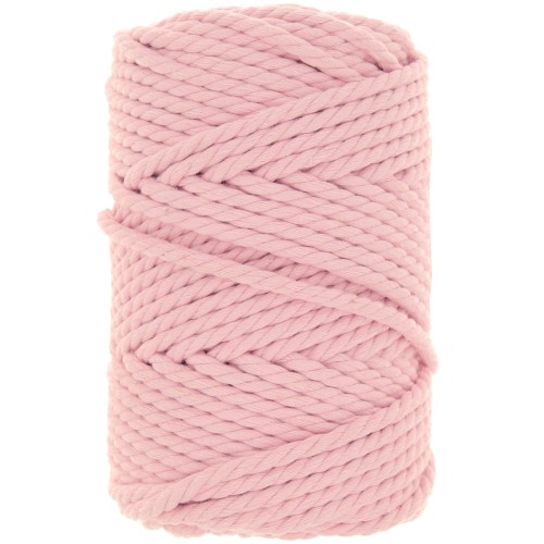 Bobine de cordon en coton pour macramé 5 mm - Rose layette x50m