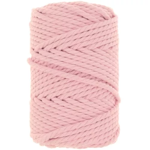 Bobine de cordon en coton pour macramé 5 mm - Rose layette x50m