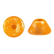 Perles en verre Konos® par Puca® 4x2 mm - Frost Tangerine Gold Splash x10g|raw }}