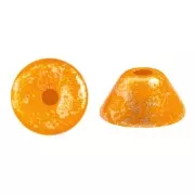 Perles en verre Konos® par Puca® 4x2 mm - Frost Tangerine Gold Splash x10g