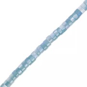 Perles rondelles Heishi en nacre teintée 4x2 mm - Bleu glacier x39cm|raw }}