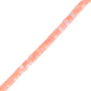 Perles rondelles Heishi en nacre teintée 4x2 mm - Orange clair x39cm|raw }}