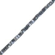 Perles rondelles Heishi en nacre teintée 4x2.5 mm - Vert de gris x39cm|raw }}