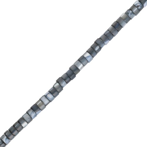 Perles rondelles Heishi en nacre teintée 4x2.5 mm - Vert de gris x39cm