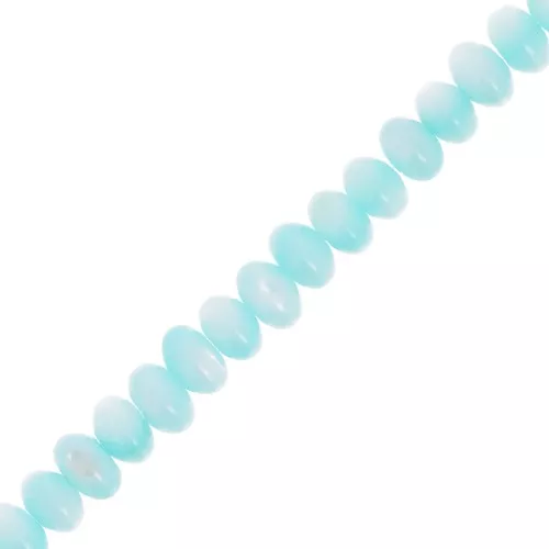 Perles rondelles - Heishi en nacre teintée 6x4 mm - Bleu clair x38cm