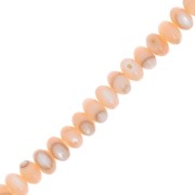 Perles rondelles - Heishi en nacre teintée 6x4 mm - Orange clair x38cm|raw }}