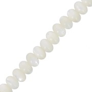 Perles rondelles - Heishi en nacre teintée 6x4 mm - Ivoire x39cm|raw }}