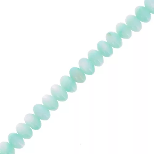 Perles rondelles - Heishi en nacre teintée 6x4 mm - Mint x38cm
