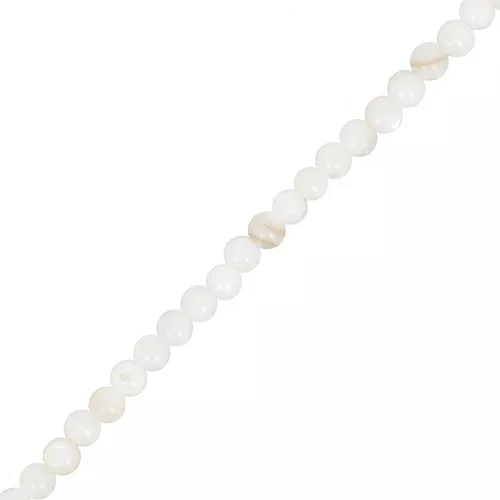 Perles rondes en nacre teintée 2.5 mm - Blanc x37cm