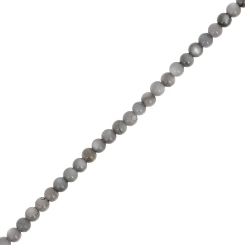 Perles rondes en nacre teintée 2.5 mm - Gris foncé x38cm