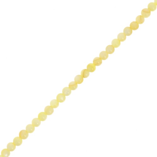 Perles rondes en nacre teintée 2.5 mm - Jaune clair x38cm