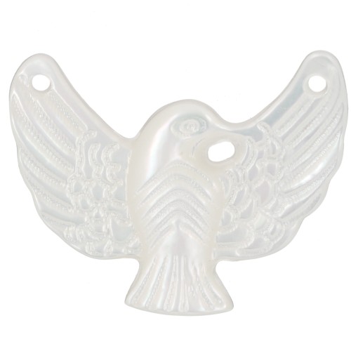 Pendentif intercalaire colombe 14x18 mm en nacre x1