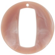 Pendentif rond évidé en acrylique 39 mm - Marbré vieux rose x1|raw }}