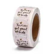 Rouleau d'étiquettes autocollantes 25 mm - You've Got Great Taste - Saumon x500
