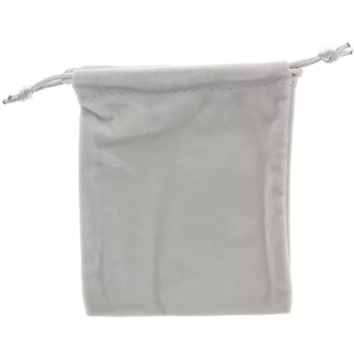 Pochon en velours pour bijoux 100x120 mm - Gris clair x1