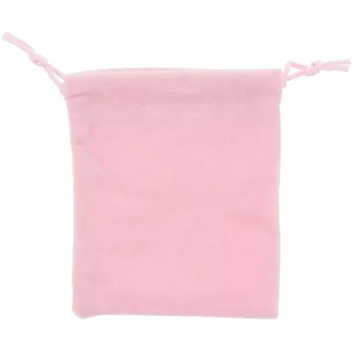 Pochon en velours pour bijoux 100x120 mm - Rose x1