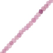 Perles rondes aplaties facettées 4.5x3mm pierre gemme teintée Quartz Lilas x35cm