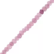 Perles rondes aplaties facettées 4.5x3mm pierre gemme teintée Quartz Lilas x35cm