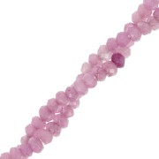 Perles rondes aplaties facettées 4.5x3mm pierre gemme teintée Quartz Lilas x35cm