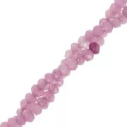 Perles rondes aplaties facettées 4.5x3mm pierre gemme teintée Quartz Lilas x35cm