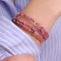 Perles rondes aplaties facettées 4.5x3mm pierre gemme teintée Quartz Lilas x35cm