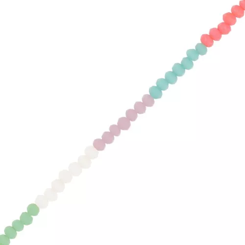 Perles rondelles facettées - rondes aplaties 3x2.5 mm - Opaque pastel mat x45cm