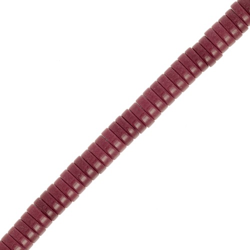 Perles rondelles Heishi imit pierre gemme 5x1.5mm Agate teintée Bordeaux x40cm