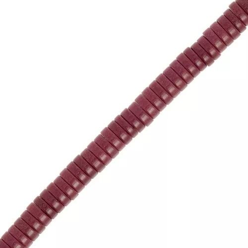 Perles rondelles Heishi imit pierre gemme 5x1.5mm Agate teintée Bordeaux x40cm