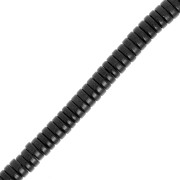 Perles rondelles Heishi imitation pierre gemme 5x1.5 mm - Agate teintée Noir x40cm|raw }}