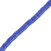 Perles rondelles Heishi imit pierre gemme 5x1.5mm - Agate teintée Bleu foncé x40cm|raw }}